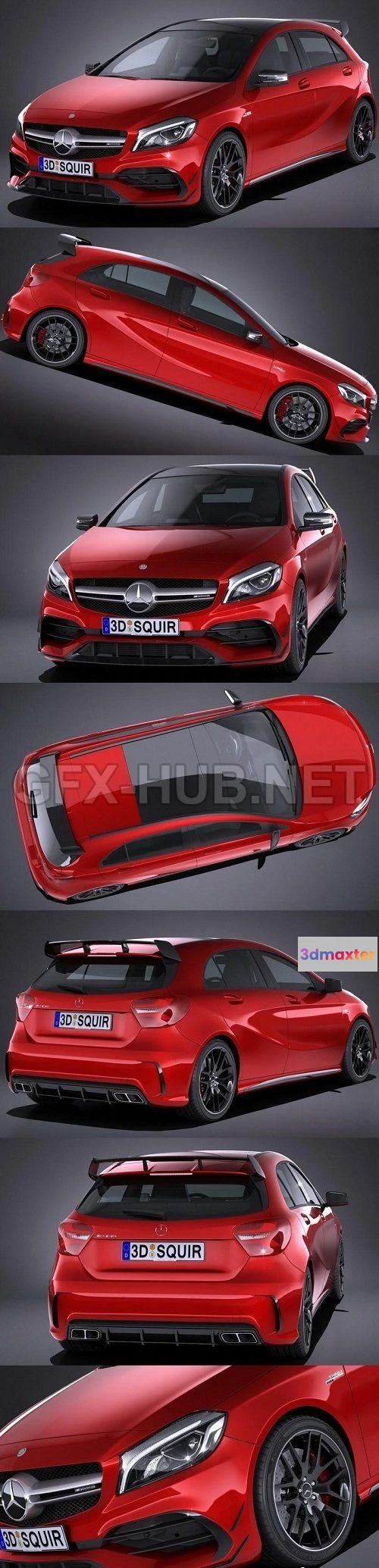 1207860 - CAR - Mercedes-Benz A45 AMG 2017  3D Model