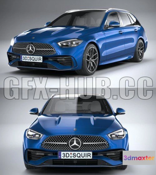 1207896 - CAR - Mercedes-Benz C-Class Estate 2022 3D Model