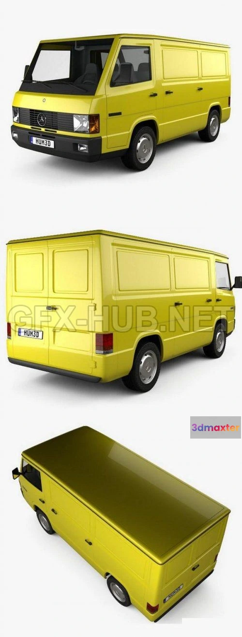 1207976 - CAR - Mercedes-Benz MB100 Panel Van 1988  3D Model