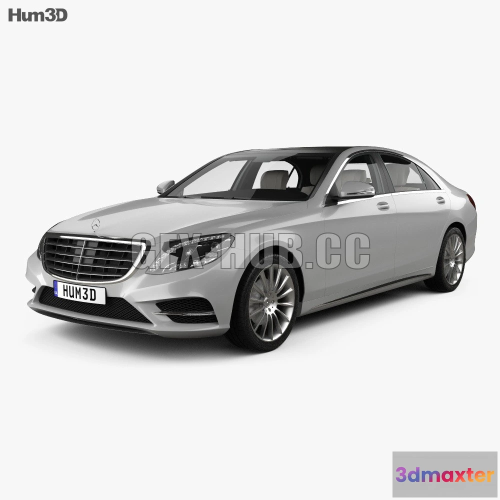 1207992 - CAR - Mercedes-Benz S-class W222 with HQ interior 2017 3D Model