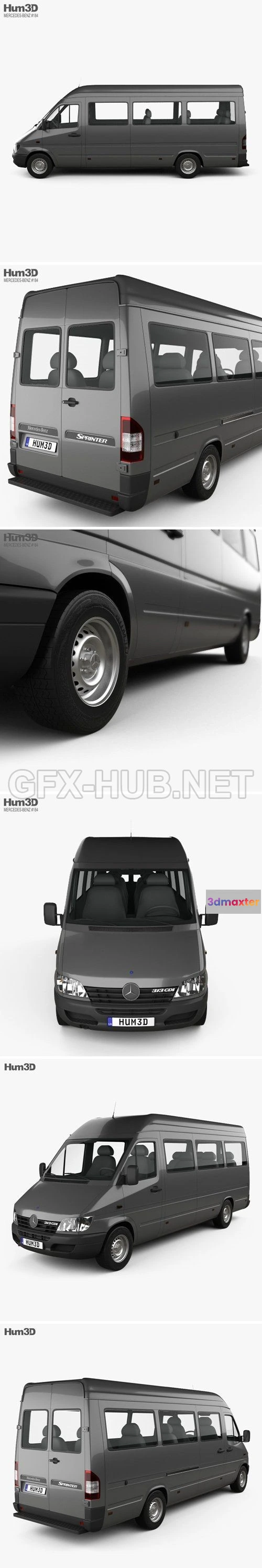 1208014 - CAR - Mercedes-Benz Sprinter (903) Passenger Van L3H2 2000  3D Model