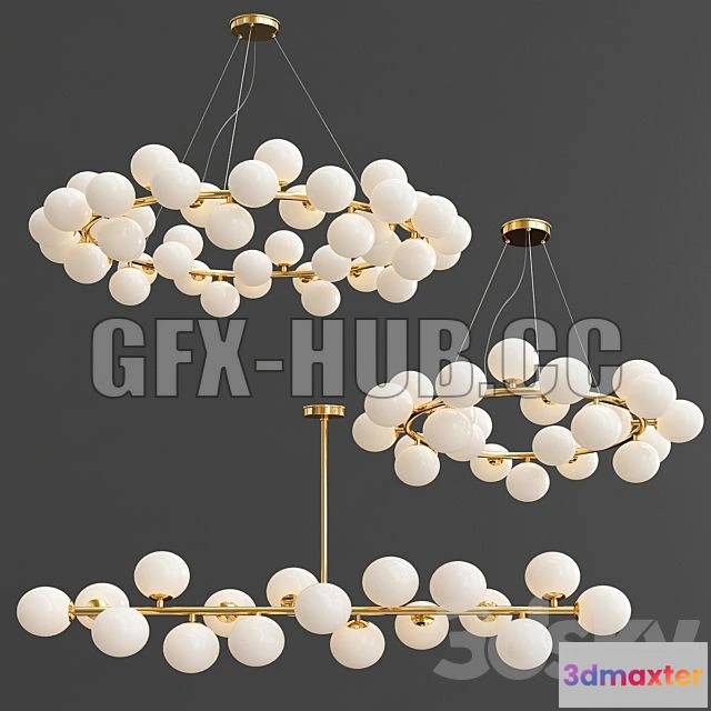 1208052 - CAR - Mimosa Chandelier Collection 3D Model