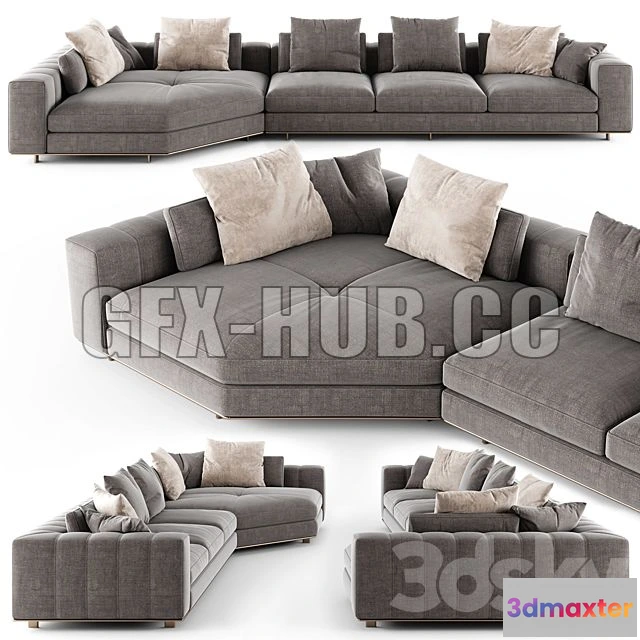1208078 - CAR - Minotti FREEMAN DUVET Sofa 02 3D Model