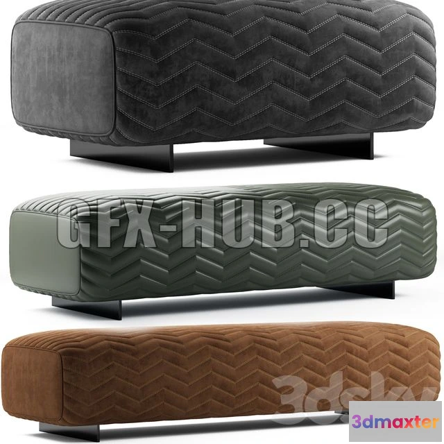 1208080 - CAR - Minotti Quincy Pouf 3D Model