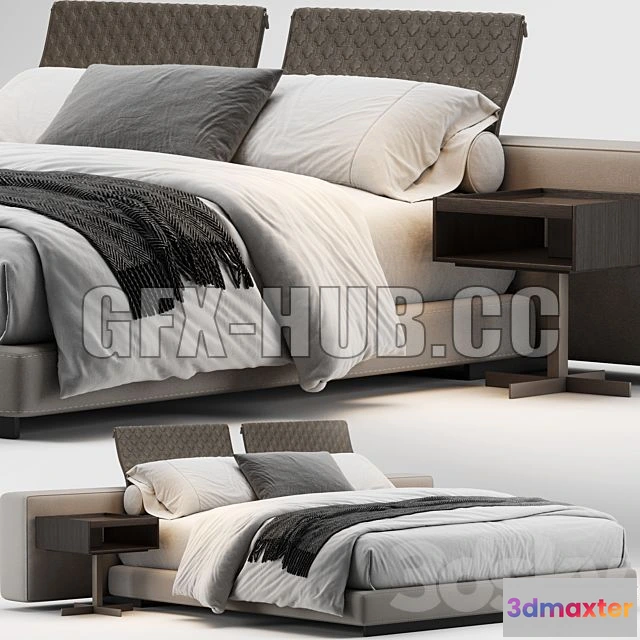 1208084 - CAR - Minotti Yang Bed 3D Model