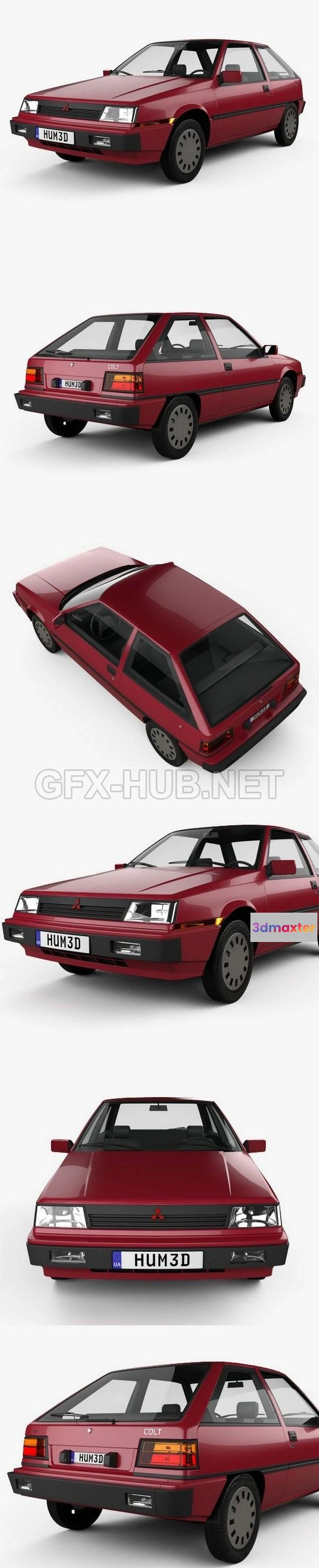 1208102 - CAR - Mitsubishi Colt 1984  3D Model