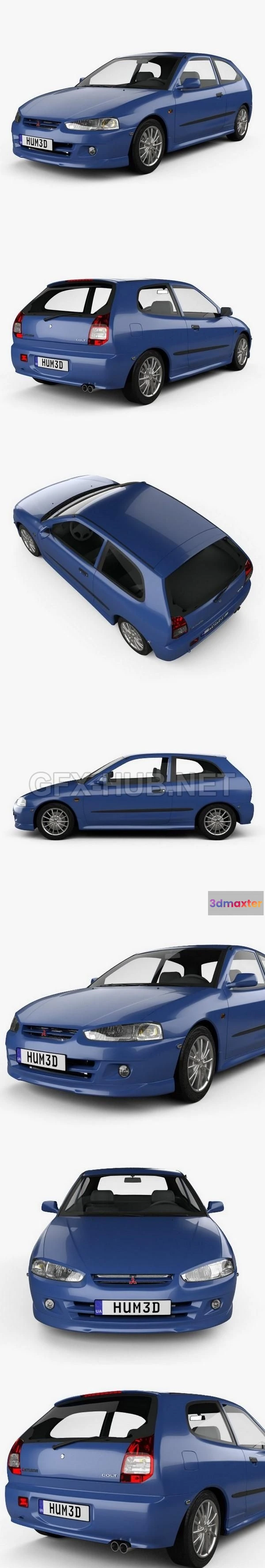 1208104 - CAR - Mitsubishi Colt 3-door hatchback 1998  3D Model