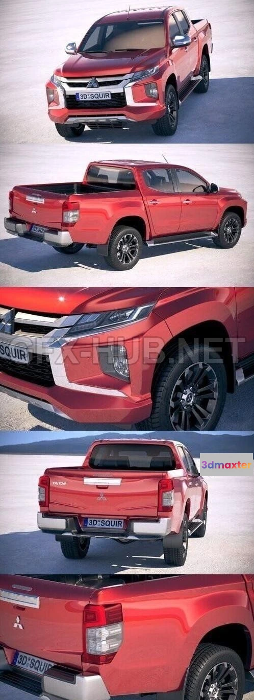 1208122 - CAR - Mitsubishi L200 Crew Cab 2019  3D Model