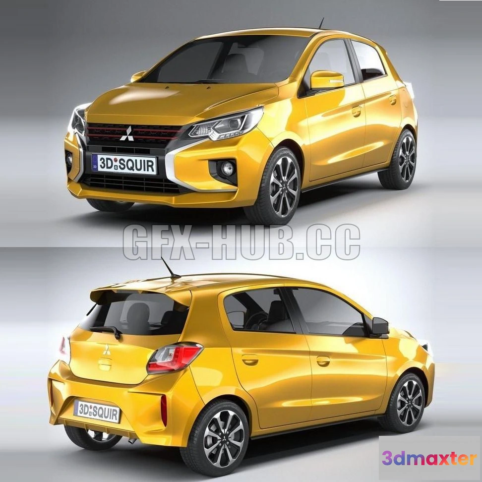 1208132 - CAR - Mitsubishi Mirage 2020 3D Model