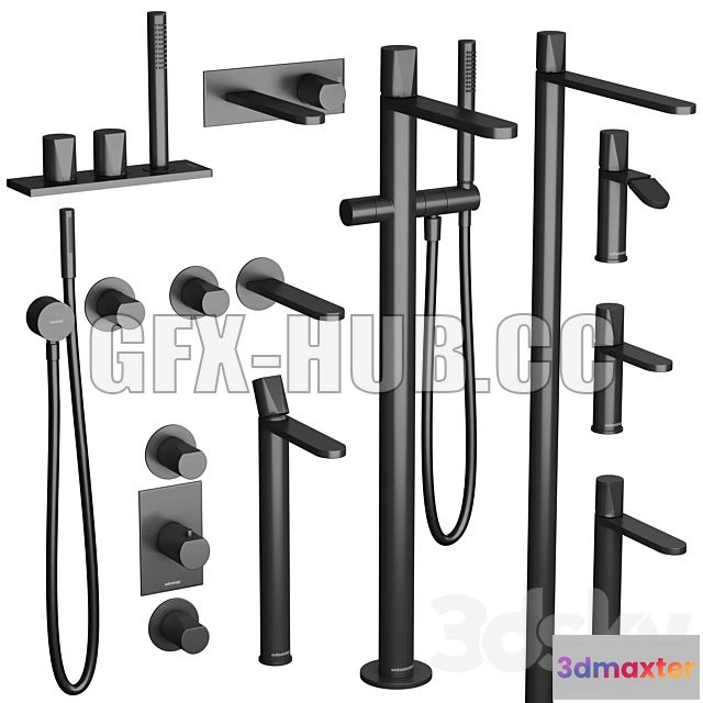 1208152 - CAR - Mixer Taps Antoniolupi Indigo Faucets Set 3D Model