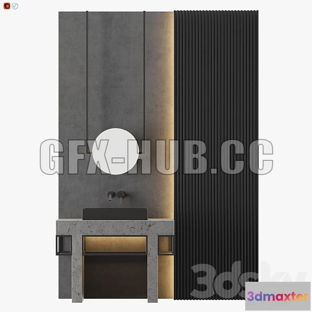 1208162 - CAR - MODERN Gray Bathroom 19 3D Model