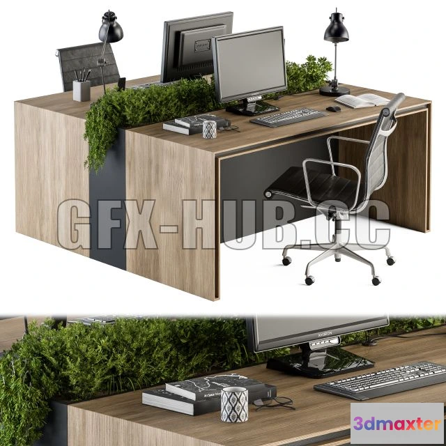 1208326 - CAR - Office Furniture Employee Set 17 3D Model