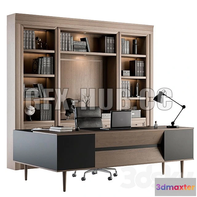 1208330 - CAR - Office Furniture Manager Set 20 3D Model