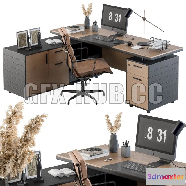 1208332 - CAR - Office Furniture Manager Set 28 3D Model