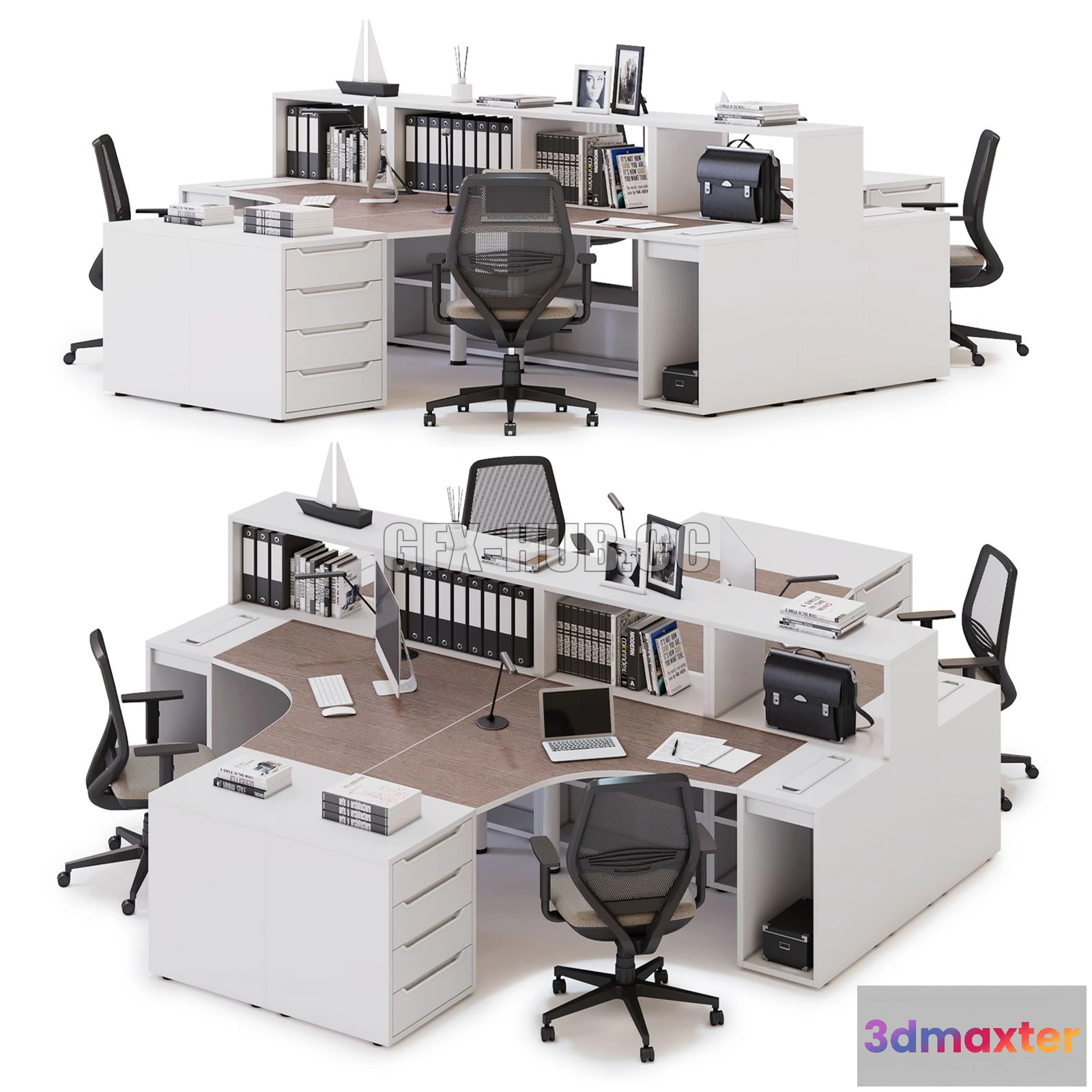 1208336 - CAR - Office Workspace LAS LOGIC 3D Model