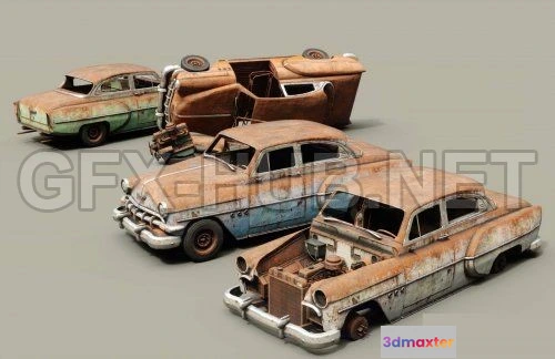 1208342 - CAR - Old Rusty Car 3D Model