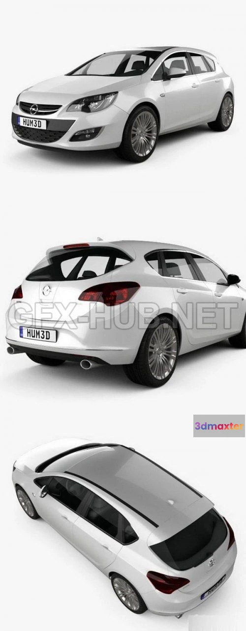 1208378 - CAR - Opel Astra J hatchback 5-door 2012  3D Model