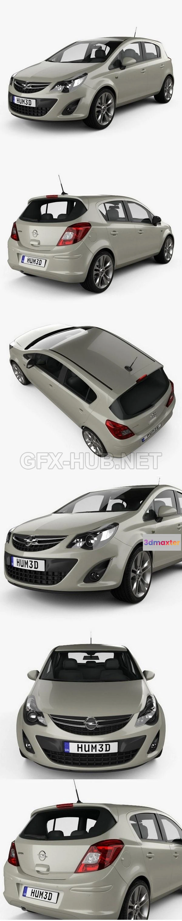 1208386 - CAR - Opel Corsa D 5-door 2011  3D Model