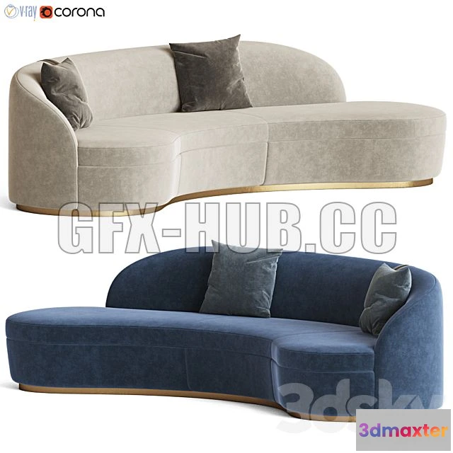 1208430 - CAR - Otium Curved Sofa Capital Collection 3D Model