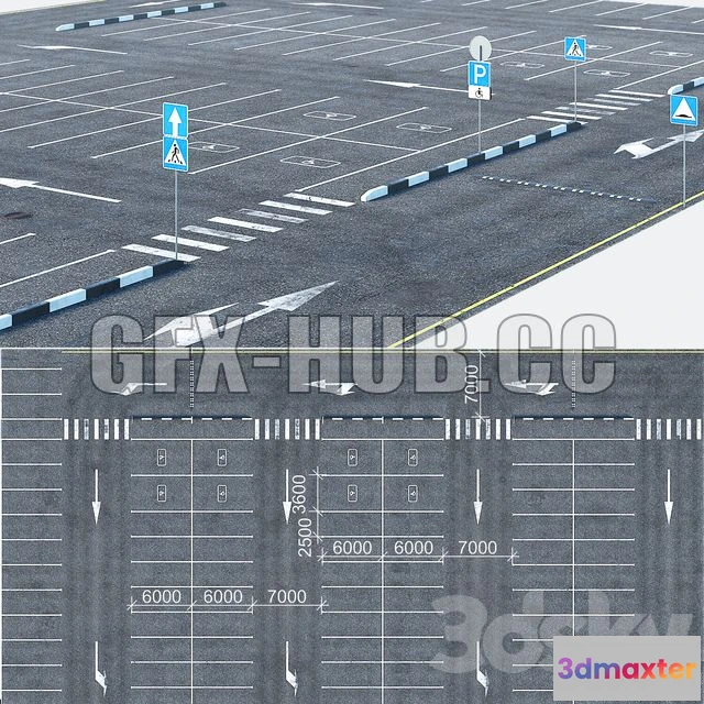 1208434 - CAR - Outdoor Car Park 3D Model