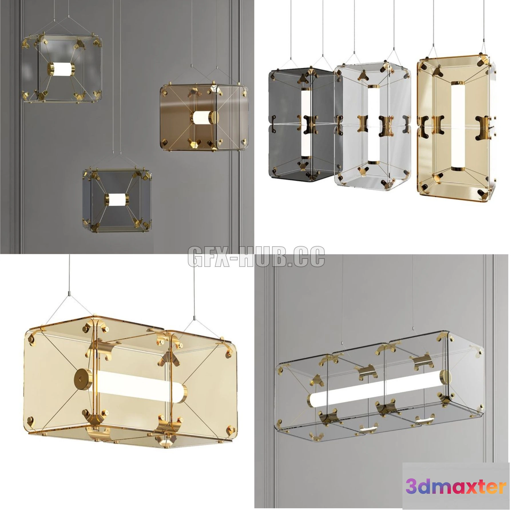 1208500 - CAR - Pendant lights Hyperqube by Felix Monza 3D Model