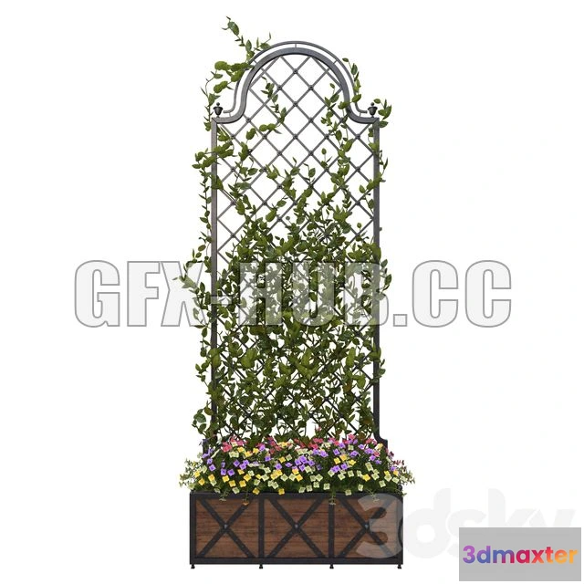 1208508 - CAR - Pergola with Flowers 1 3D Model