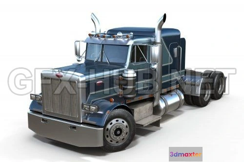 1208516 - CAR - Peterbilt 359 semitruck VR AR low-poly  3D Model