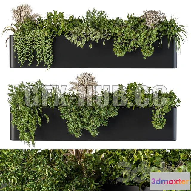 1208582 - CAR - Plant Box on Wall 04 3D Model