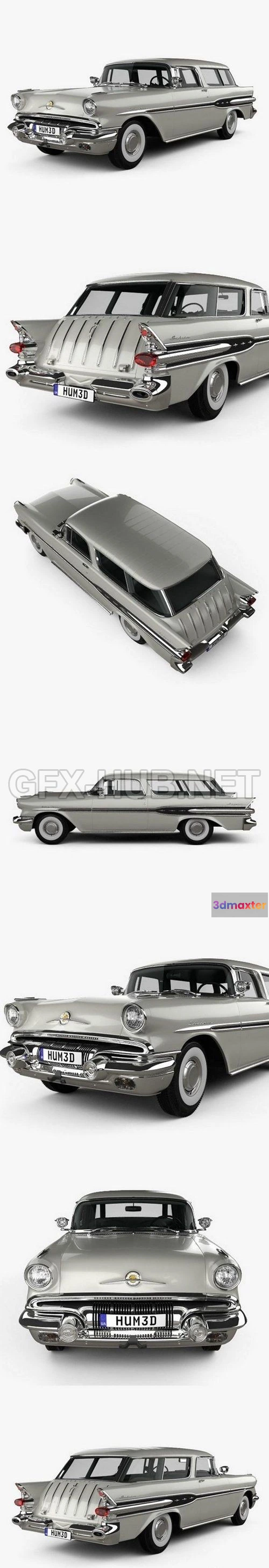 1208658 - CAR - Pontiac Star Chief Custom Safari 2-door 1957  3D Model