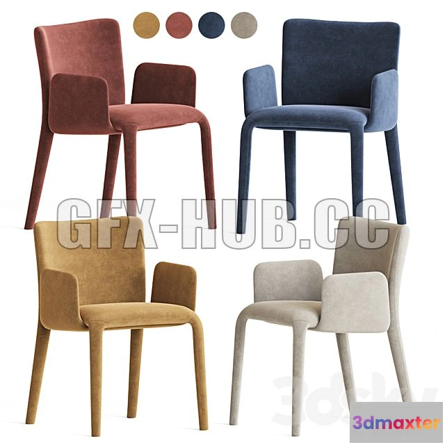 1208760 - CAR - Potocco Lars Dining Chair 3D Model