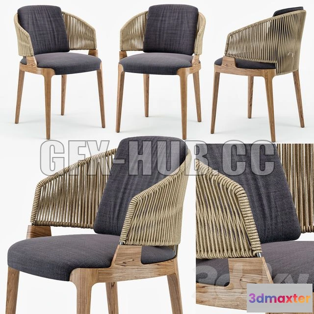 1208764 - CAR - Potocco Velis Hand Weaved Armchair 3D Model