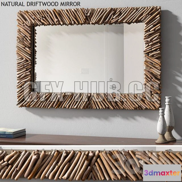 1208766 - CAR - Pottery Barn NATURAL DRIFTWOOD MIRROR 3D Model