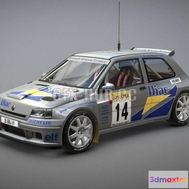 1208812 - CAR - Renault Maxi Clio 3D Model