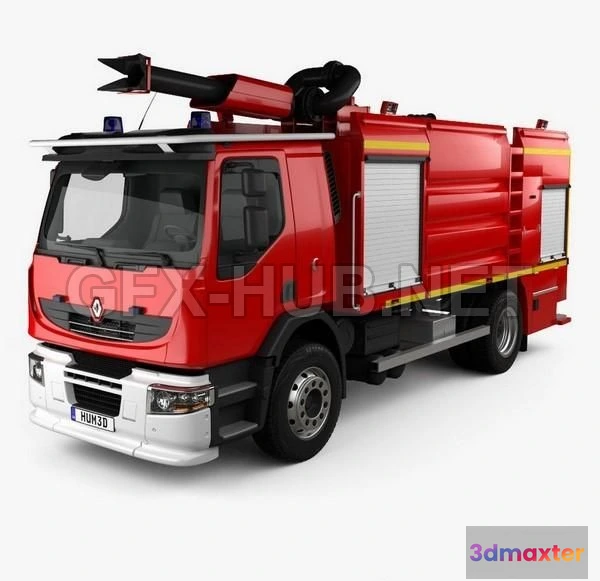 1208816 - CAR - Renault Premium Lander Fire Truck 2011 3D Model
