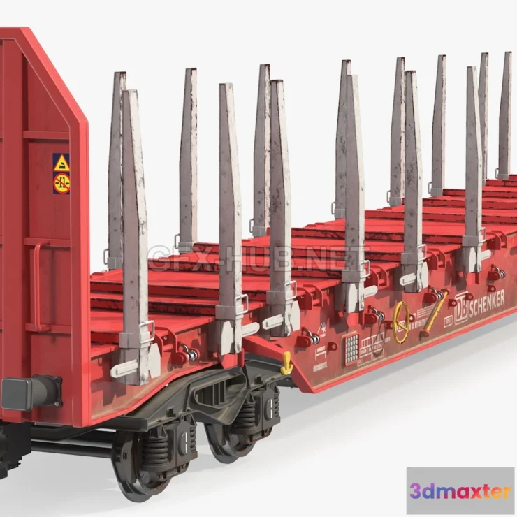 1208826 - CAR - Rnoos 644 Stake Wagon Empty Dirty 3D Model