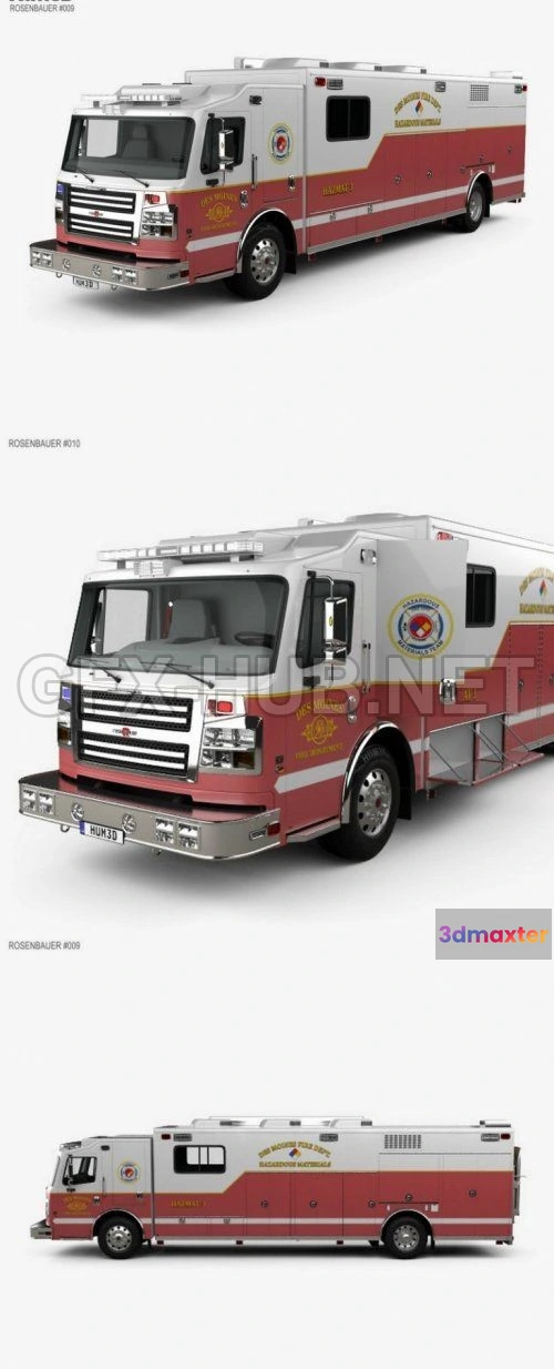 1208854 - CAR - Rosenbauer Walk In Rescue Fire Truck 2017 3D Model