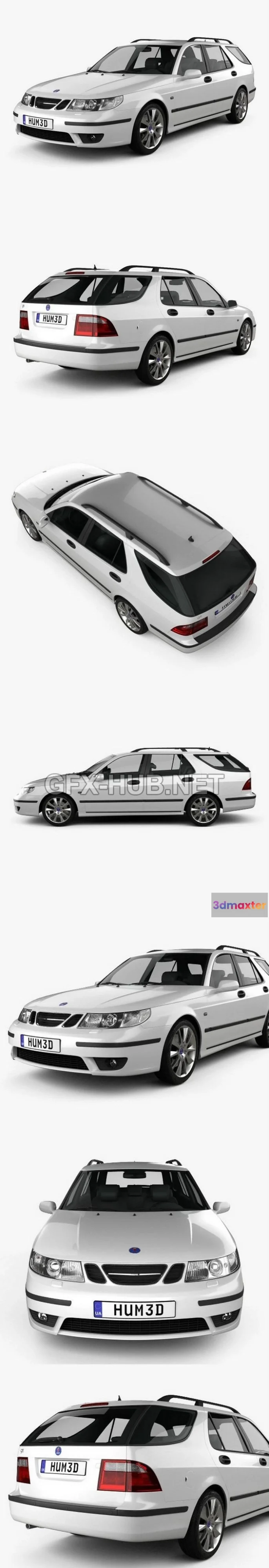 1208864 - CAR - Saab 9-5 Aero wagon 2005  3D Model