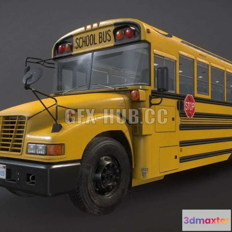 1208866 - CAR - School Bus 3D Model