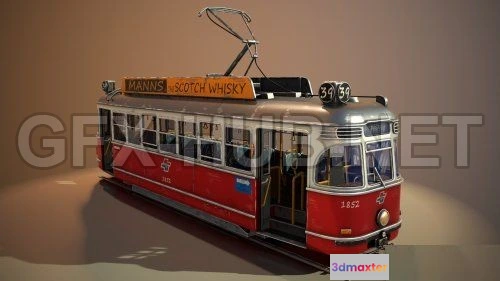 1208942 - CAR - Stylized tram 3D Model