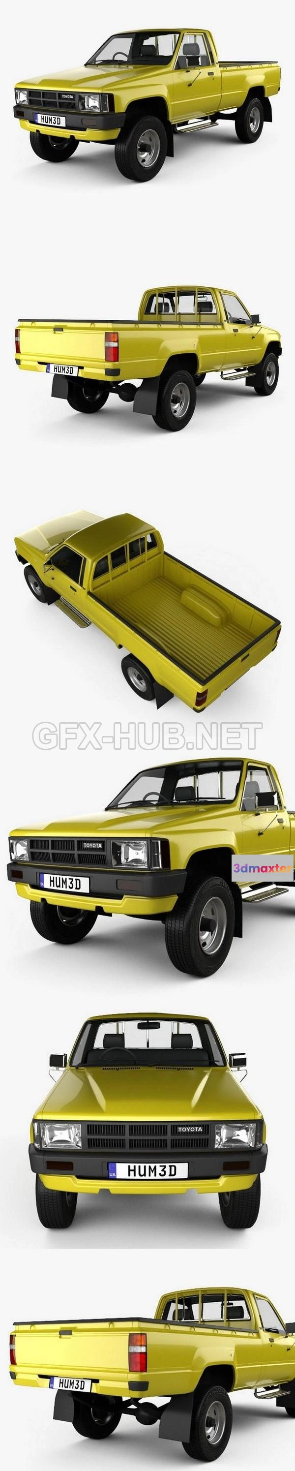 1209110 - CAR - Toyota Hilux DX Long Body 1983  3D Model