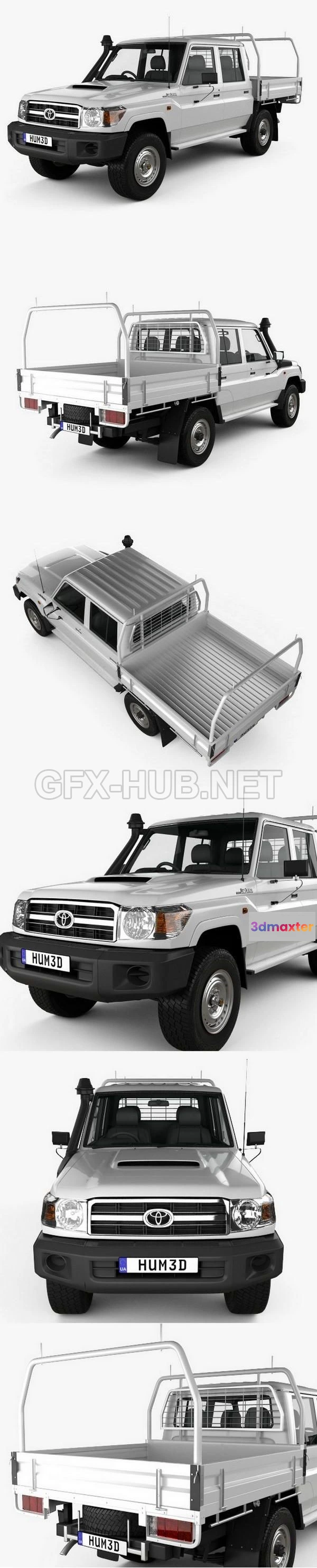 1209138 - CAR - Toyota Land Cruiser (J70) Double Cab Pickup 2012  3D Model