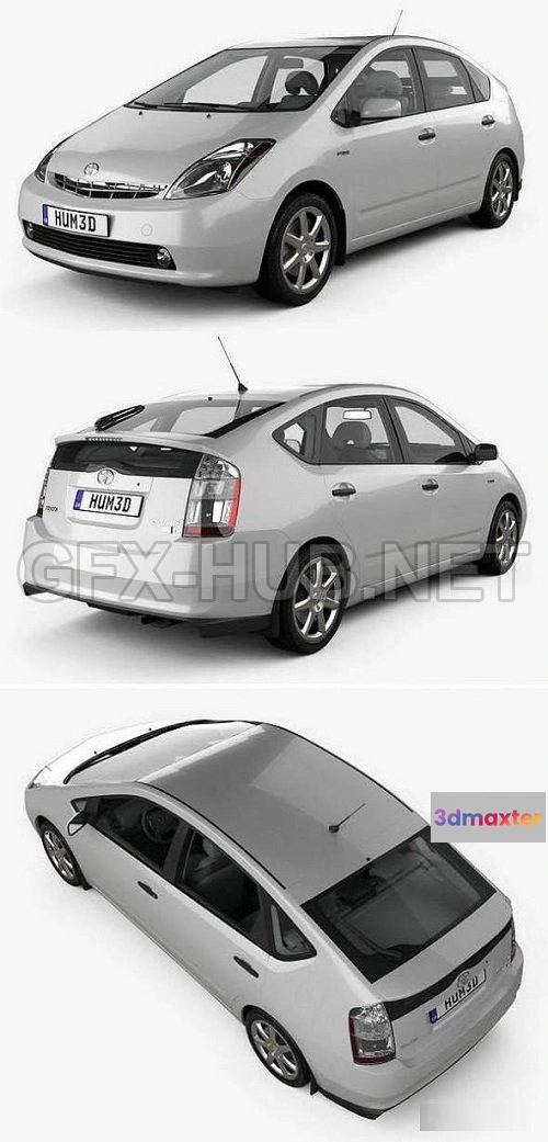 1209178 - CAR - Toyota Prius with HQ interior and engine 2003 3D Model