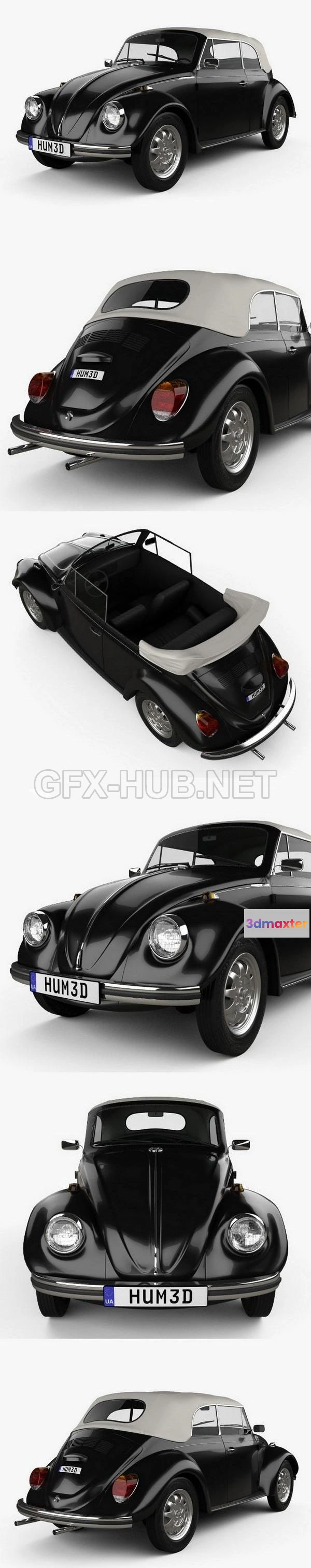 1209278 - CAR - Volkswagen Beetle convertible 1975  3D Model