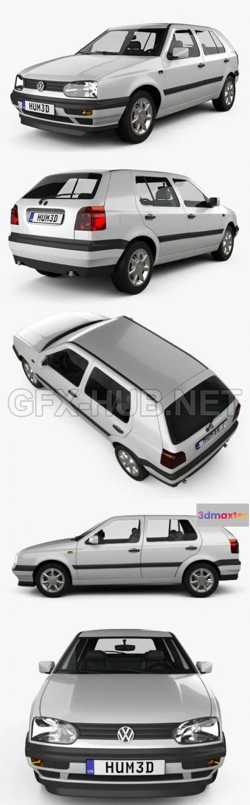 1209296 - CAR - Volkswagen Golf 1993  3D Model