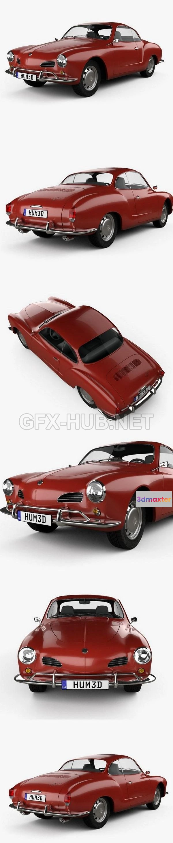 1209330 - CAR - Volkswagen Karmann Ghia 1955  3D Model