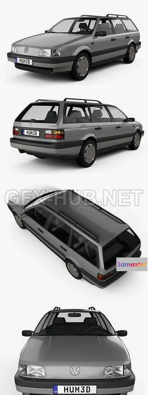 1209340 - CAR - Volkswagen Passat (B3) variant 1988 3D Model