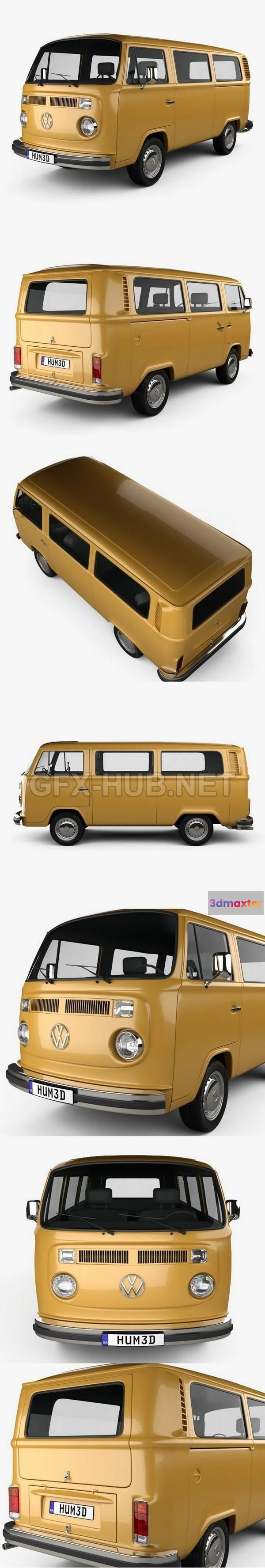 1209382 - CAR - Volkswagen Transporter (T2) Passenger Van 1972  3D Model
