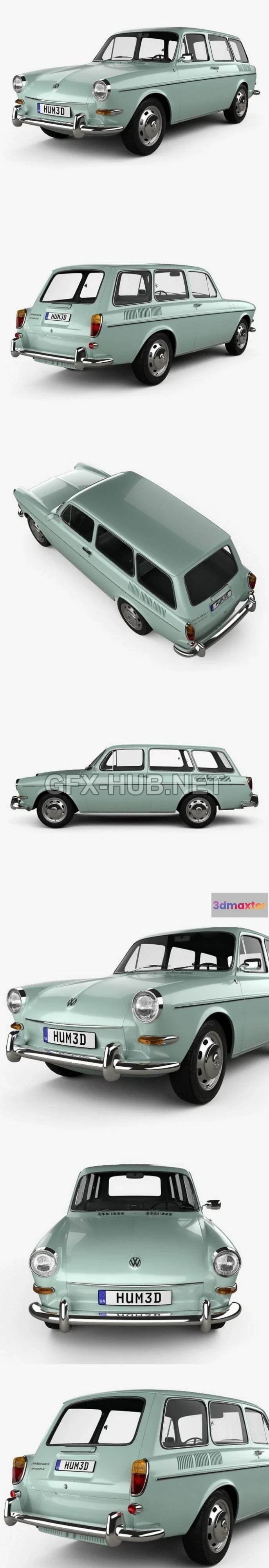1209394 - CAR - Volkswagen Type 3 (1600) variant 1965 3D Model