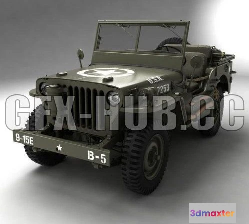 1209442 - CAR - Willys Jeep 3D Model