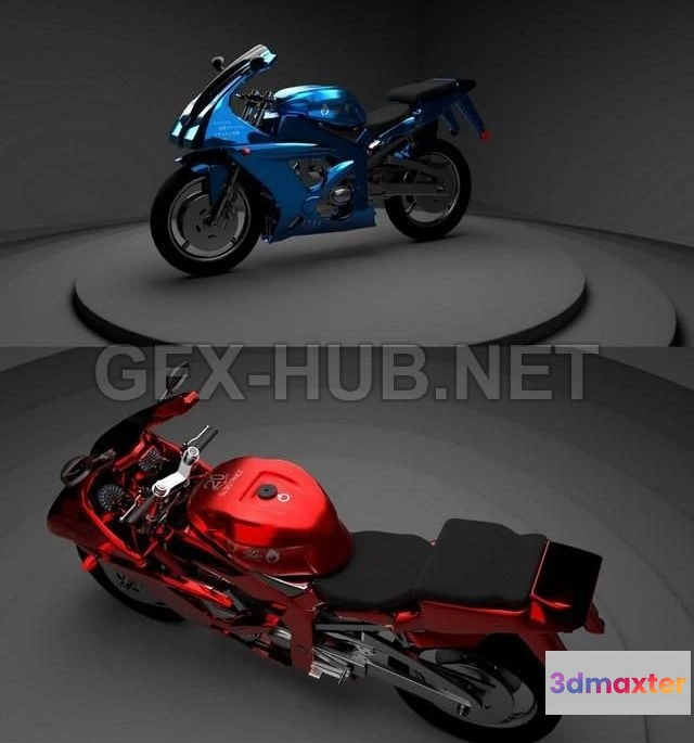 1209444 - CAR - Yahoma motorcycle 3D Model